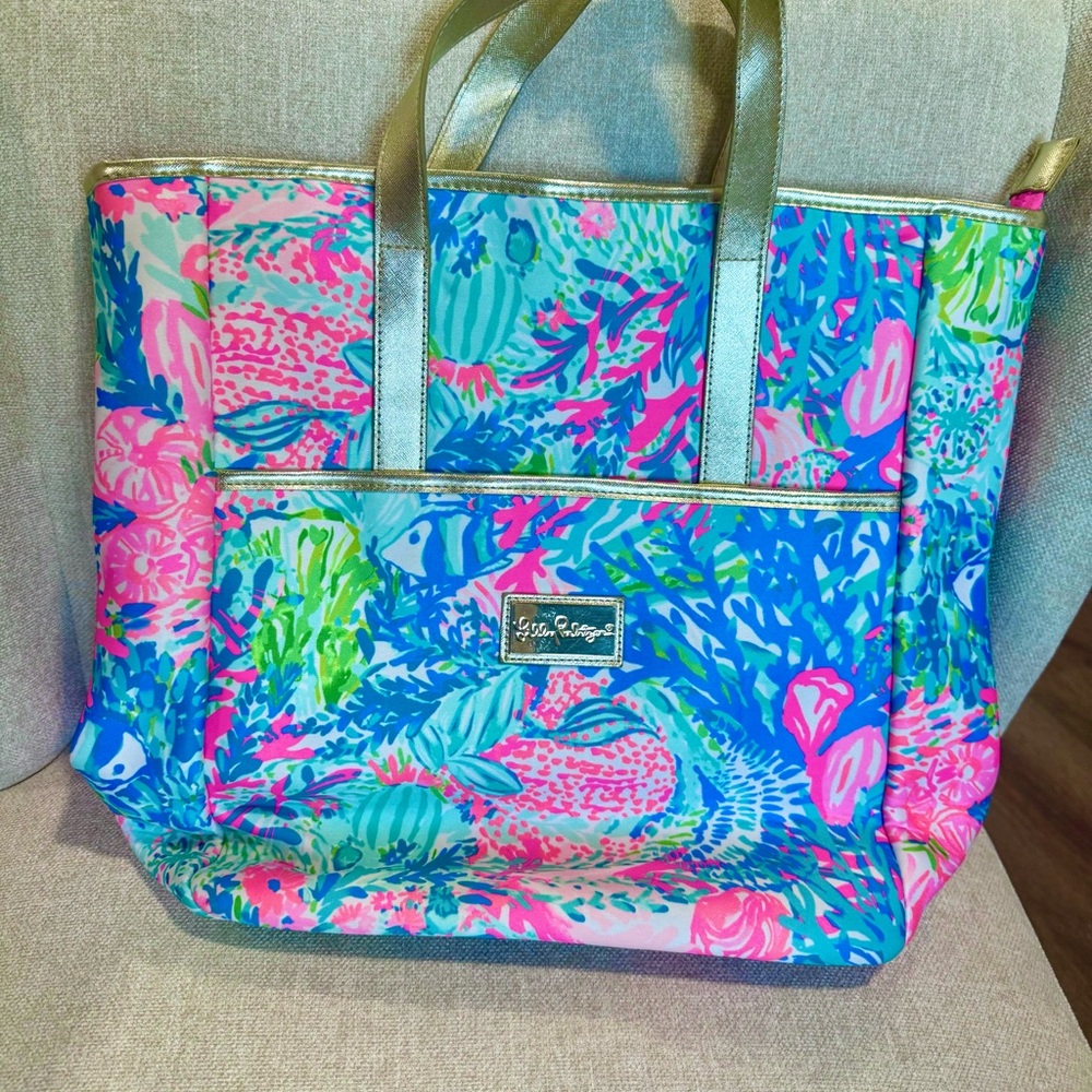 Lilly Pulitzer Vibrant Blue and Pink Tote Backpack